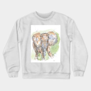 Elephant line drawing. Crewneck Sweatshirt